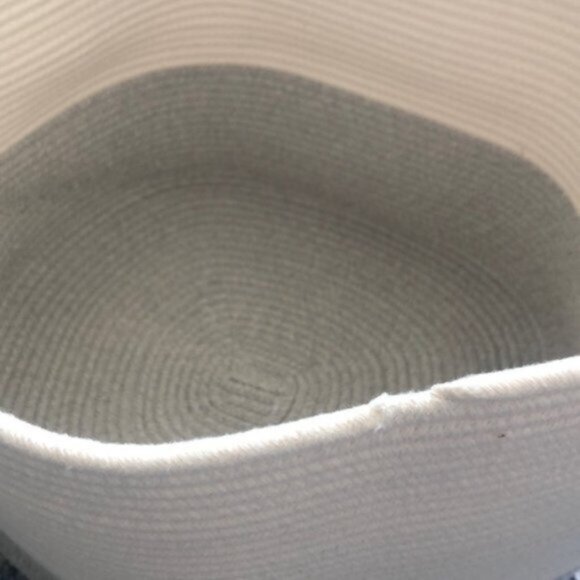 Santorini SALT BY SABRINA Woven Storage Basket XL Cream Grey SALT With Handles - Picture 5 of 9
